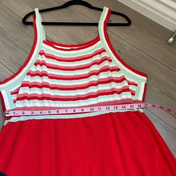 Modcloth Dress Right On Retro Striped Knit Sleeveless A-Line Womens Size 2X READ - Picture 4 of 9